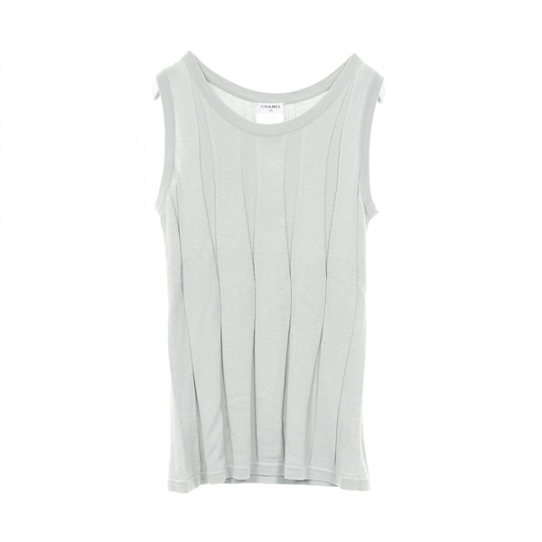 CHANEL Tank Top P43351K04403 Cotton Green Size 36 Used Women