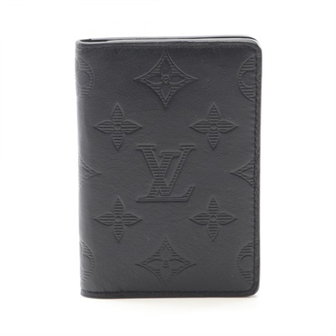 LOUIS VUITTON Organizer De Poch Card Case M62899 Monogram Shadow Black Used mens