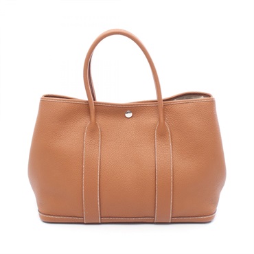 HERMES Garden party PM Hand Tote Bag Negonda leather Brown Used Women D SHW