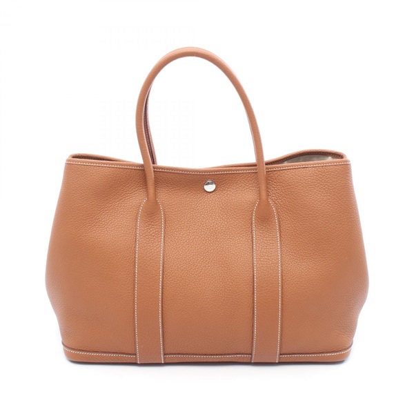 HERMES Garden party PM Hand Tote Bag Negonda leather Brown Used Women D SHW