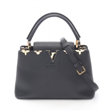 LOUIS VUITTON Capucine PM Shoulder Handbag M54663 Taurillon leather used Black