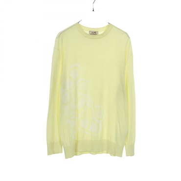HERMES Chaine dancre Sweater knitwear cotton Yellow Used Women size S