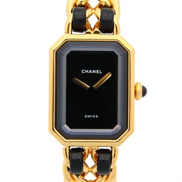 CHANEL Premiere S Wrist Watch H0001 Quartz Gold Plated leather Used Women CC