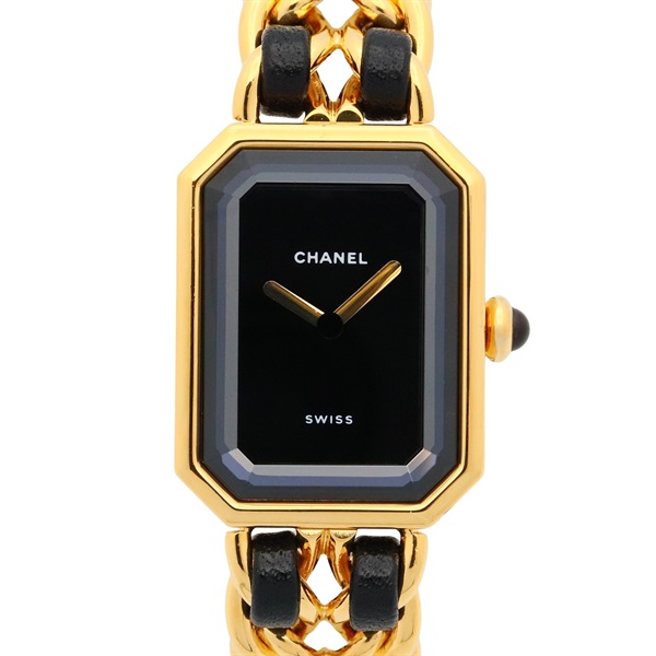 CHANEL Premiere S Wrist Watch H0001 Quartz Gold Plated leather Used Women CC