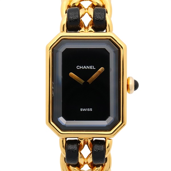CHANEL Premiere M Wrist Watch H0001 Quartz Gold Plated leather Used Women
