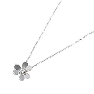 Van Cleef & Arpels Frivole Mini Pendant Necklace Diamond 18KWG Gold Used women