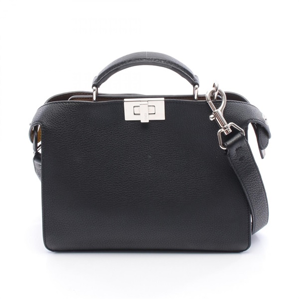 FENDI Peek-A-Boo ISEEU Small Shoulder Handbag 7VA530 leather Black Used Women