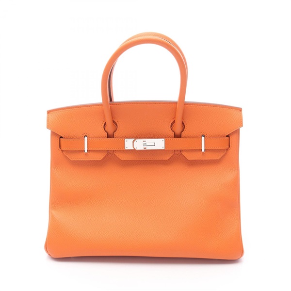 HERMES Birkin 30 Handbag Epsom leather Orange Used Women O SHW