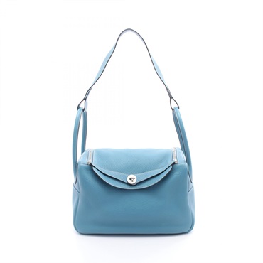 HERMES Lindy 34 Shoulder Bag Clemence leather Blue jean Used Women R SHW