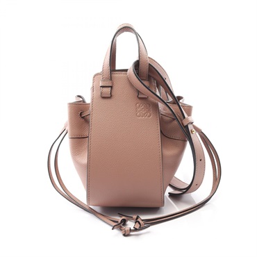 LOEWE Mini hammock Drawstring shoulder Handbag A538V07X10 leather Pink Used