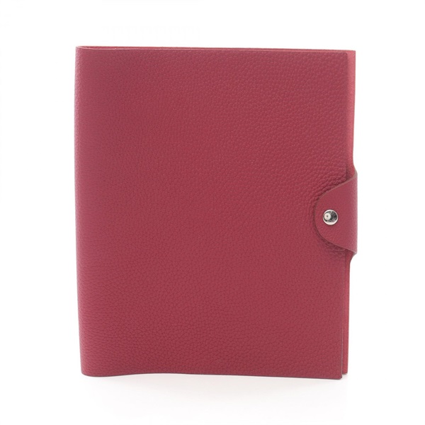 HERMES Ulysses MM Notebook cover Togo leather Red Ruby Used unisex T SHW