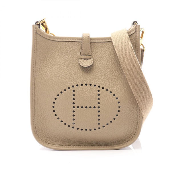 HERMES Evelyne TPM Amazon Shoulder Bag Clemence leather Beige Marfa Used GHW W