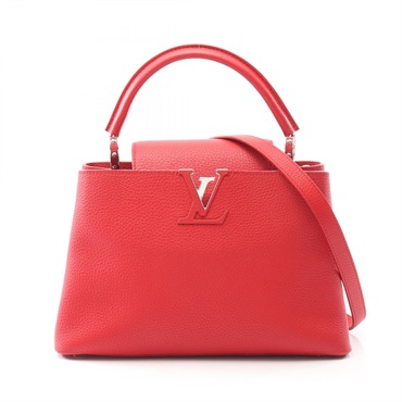 LOUIS VUITTON Capucines PM Handbag M42237 Parnassea leather Ruby Used Women LV