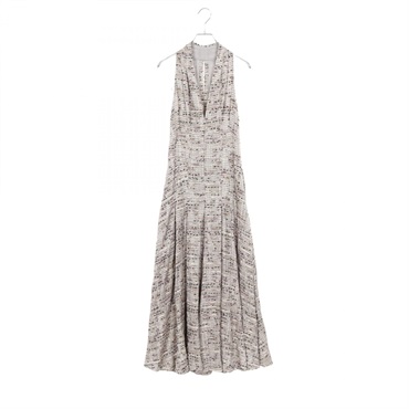 CHANEL Tweed COCO Mark jumpsuit P32814 cotton polyester Gray Used Women #34