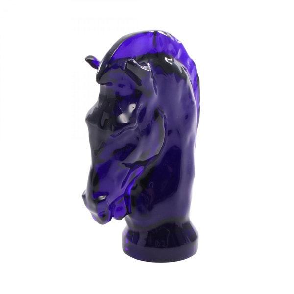 SAINT LOUIS JEU SATIN-FINISHED DARK BLUE KNIGHT Glass paperweight unisex