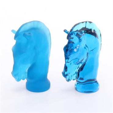 SAINT LOUIS JEU SKY BLUE KNIGHT Horse-shaped Glass Blue unisex