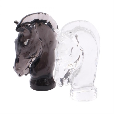 SAINT LOUIS JEU KNIGHT FLANNEL GREY KNIGHT Horse-shaped Glass Clear Black Women
