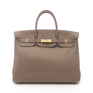 HERMES Birkin 40 Handbag Togo leather Brown Etoupe Grey Used Women GHW W