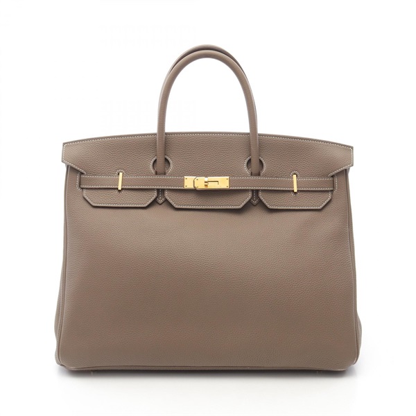 HERMES Birkin 40 Handbag Togo leather Brown Etoupe Grey Used Women GHW W
