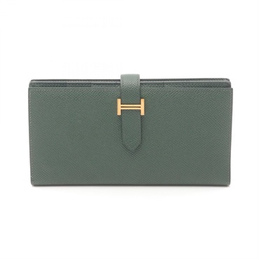 HERMES Bearn Soufflet Bifoldpurse Epsom leather Vert anglais Used Women B GHW