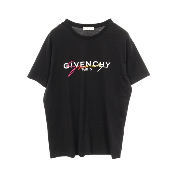 GIVENCHY T-shirt M size short sleeves cotton Black Multicolor Used mens