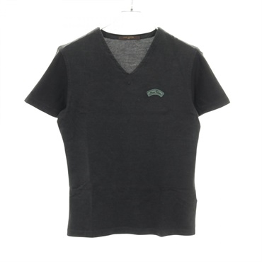 LOUIS VUITTON Logo patch T-shirt RM151M H7Y10WJR4 cotton silk Black Used #XXS