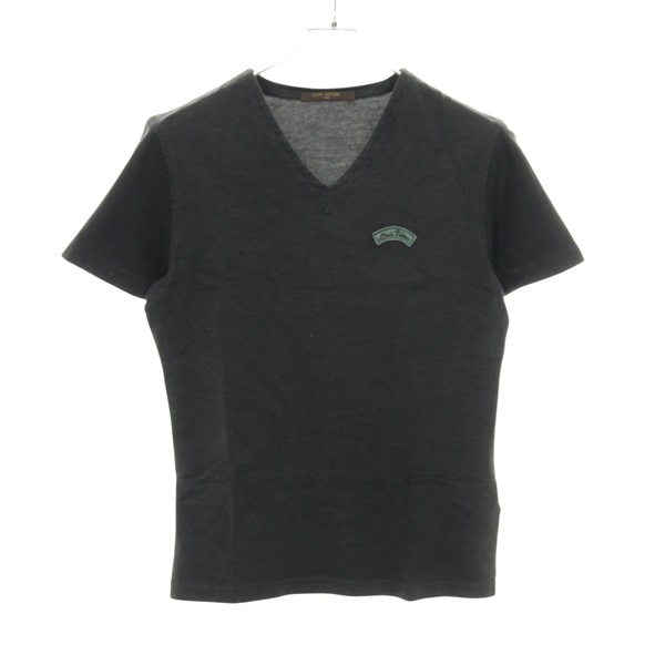 LOUIS VUITTON Logo patch T-shirt RM151M H7Y10WJR4 cotton silk Black Used #XXS