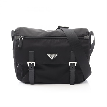 PRADA TESSUTO Shoulder crossbody messenger Bag 1BD671 Nylon Saffiano black used