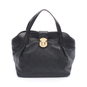 LOUIS VUITTON Shiels PM Handbag M93465 Mahina leather Noir Used Women