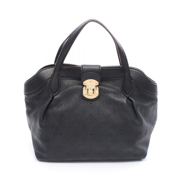 LOUIS VUITTON Shiels PM Handbag M93465 Mahina leather Noir Used Women