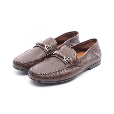 BALLY loafers shoes #US6D flats leather Brown Used Women