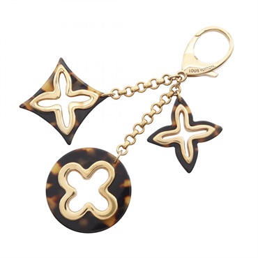 LOUIS VUITTON Bijoussac Ansolence charm M65087 Gold Plated Plastic Brown Used LV