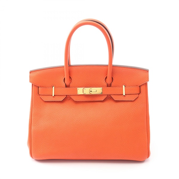 HERMES Birkin 30 Handbag T Togo leather GHW Feu orange Used Women