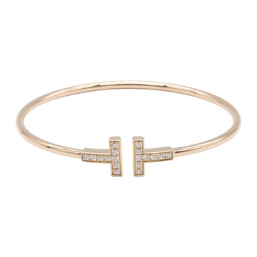 TIFFANY＆CO T-wire Diamond Bracelet 18KPG Pink Rose Gold Used Women