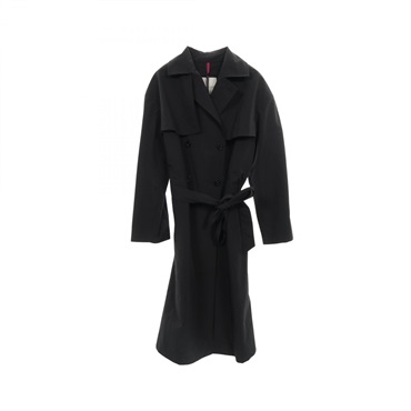 MONCLER ROCHE Trench coat #4 polyester Black Used Women
