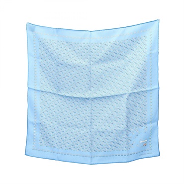 HERMES Petit Carre 45 H en Mouvement Scarf stole wrap echarpe silk Blue Used