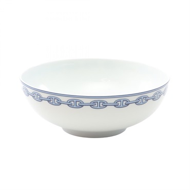 HERMES Chaine dancre Tableware Salad bowl Pottery White Blue Used