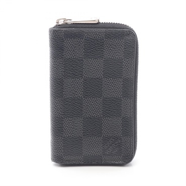 LOUIS VUITTON Zippy coin purse around wallet N63076 damier graphite Used mens LV