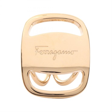 Salvatore Ferragamo Vara Scarf holder ring Gold Plated Used Women