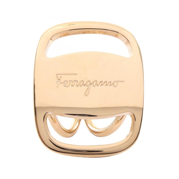 Salvatore Ferragamo Vara Scarf holder ring Gold Plated Used Women