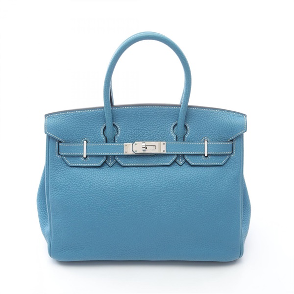 HERMES Birkin 30 Handbag H Togo leather Blue jean Used Women SHW