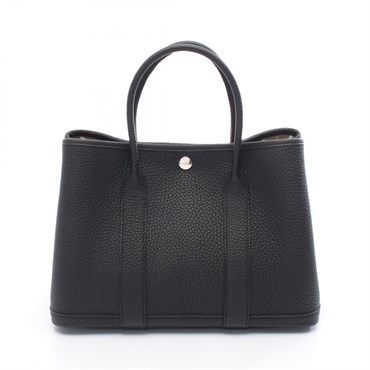 HERMES Garden party TPM Tote Handbag Negonda leather Black SHW Used