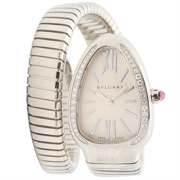 BVLGARI Serpenti Tubogas Wrist Watch SP35S Quartz Stainless Steel Used Women