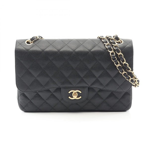 CHANEL Deca Matelasse 30 Classic Large W Flap Shoulder Bag A58600 leather BK GHW