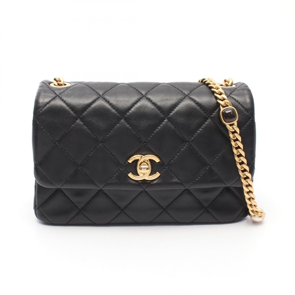 CHANEL Matelasse Chain Shoulder Crossbody Bag AS3479 Lamb leather Black GHW Used
