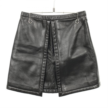 LOUIS VUITTON Mini skirt leather Black #34 Used Women
