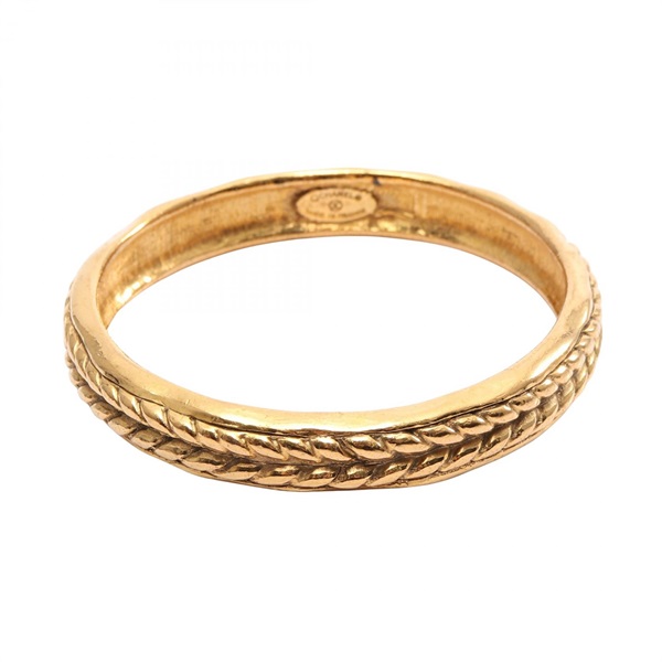 CHANEL Bangle Bracelet 20.5cm Gold Plated Used Women
