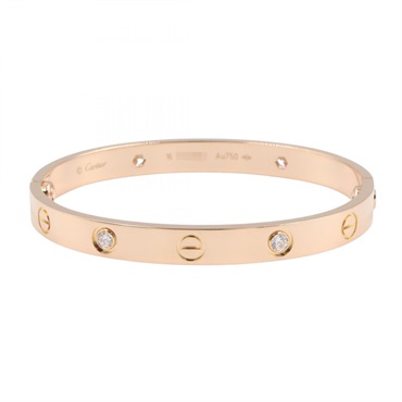 CARTIER Love 4P Diamond Bracelet B6070017 18KPG PInk Rose Gold Used Women #16
