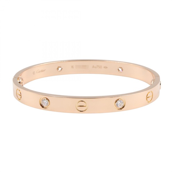 CARTIER Love 4P Diamond Bracelet B6070017 18KPG PInk Rose Gold Used Women #16