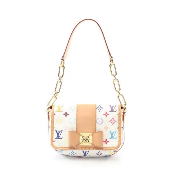 LOUIS VUITTON Patty chain Shoulder Bag M40305 Monogram Multicolore leather Blanc